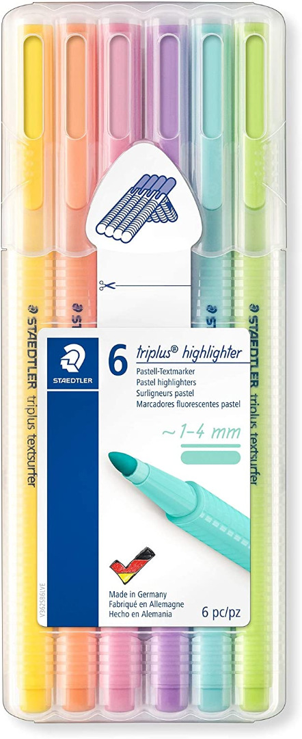 Bezighouden blouse Preek Staedtler set van 6 Triplus highlighter pastel - fineliner - teken- en  schildermaterialen