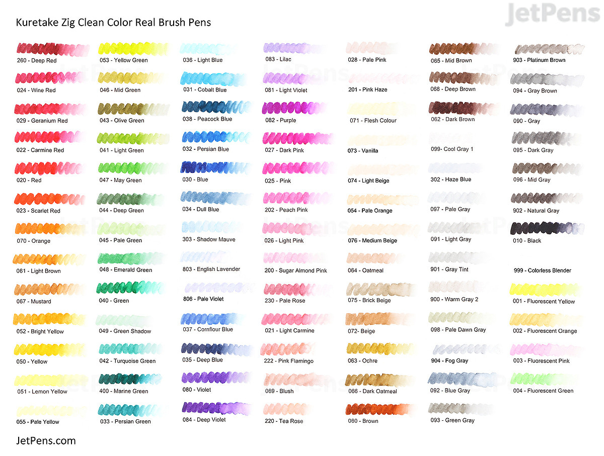 ZIG Kuretake Clean Color Real Brush Pen 4 Set, Pop Colours