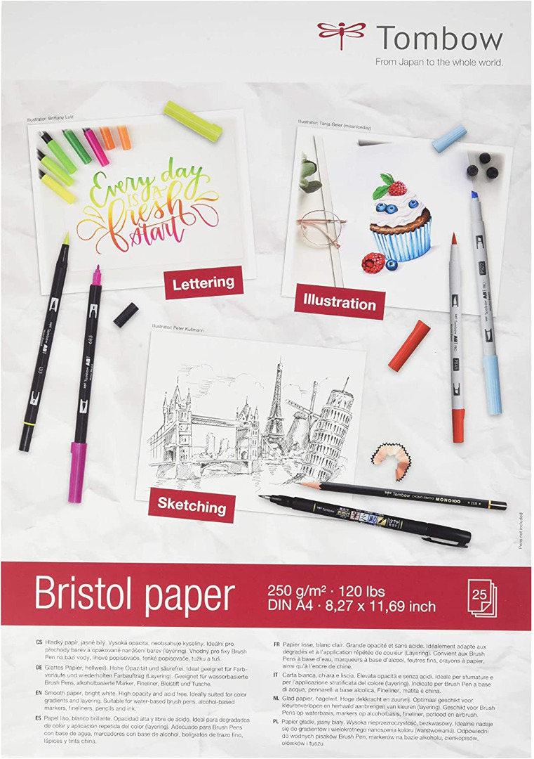 Bristol papier gram A4 25 vel - papier kunstenaarsmaterialen