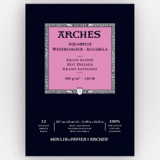 Arches® Watercolour Blok 4-zijdig Gelijmd Natuurlijk Wit Grain Fin 20 Vel 300g 20x26cm