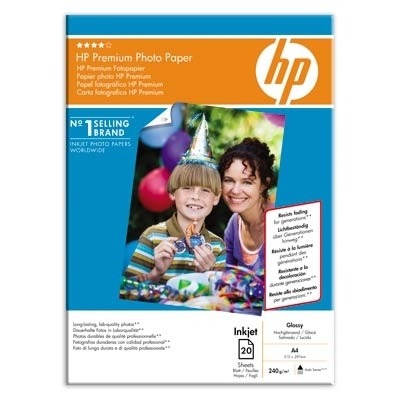 Op het randje schreeuw dubbele HP Premium fotopapier Glossy A4 240 gram, 20 vel - diverse merken - teken-  en schildermaterialen