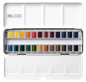 094376917444 wn professional watercolour 24 hp complete travel tin open set 094376917444 high resolution