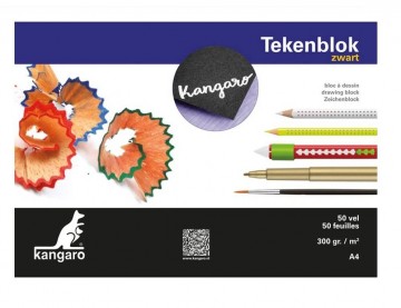 1090 Kangaro blok zwart tekenpapier