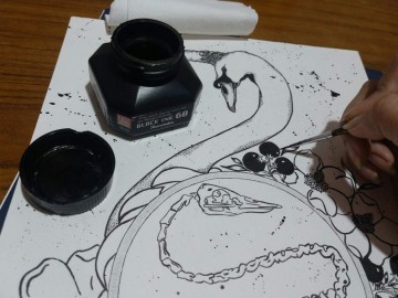 1329 2 kuretake black ink