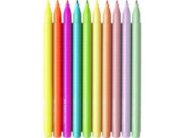 1403 faber castell viltstiften set 5 pastel en 5 neon kleuren
