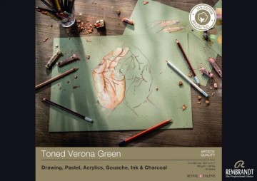 1412  talens rembrandt toned papier verona green