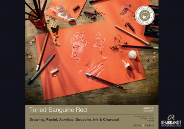 Talens Rembrandt Toned paper A4 en A3 50 vel sanguine redjpg