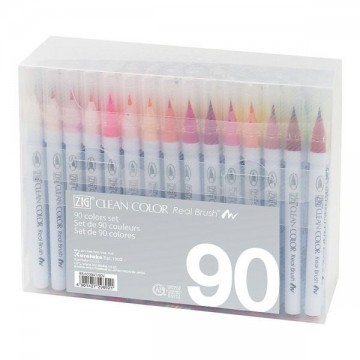 1616b zig kuretake clean color real brush pen 90 setall