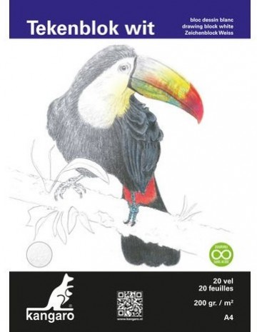 1659 kangaro tekenblok 200 gram a4
