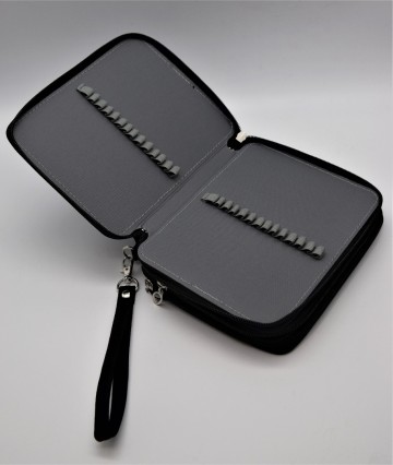 1693 etui zwart met 3 ritsen