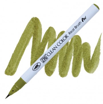 1988 043 kuretake zig clean color real brush olive green