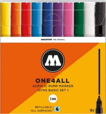 1992 molotow acrylmarkers 10 stuks heldere kleuren