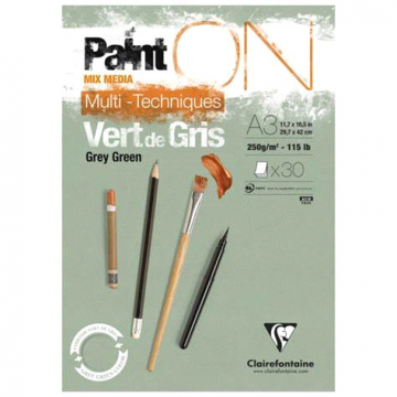 2224 clairefontaine paint on 250gram a3 grijsgroen