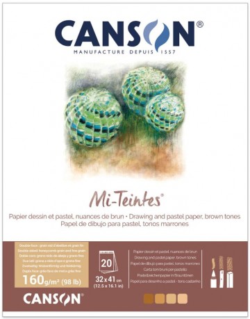 2255 canson xl mi teintes teken  en pastelpapier bruine tinten 2