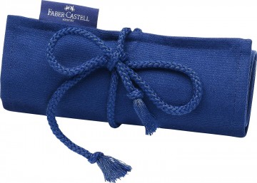2264 faber castell roletui blauw canvas met strik