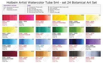 2322 holbein botanical art kleurenkaart