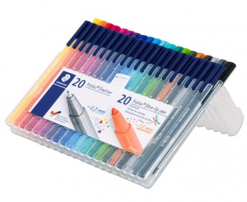 2627 staedler triplus 20 fineliners en 20 stiften