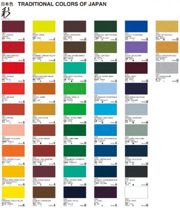 2665 holbein gouache 15ml kleurenkaart traditional colours