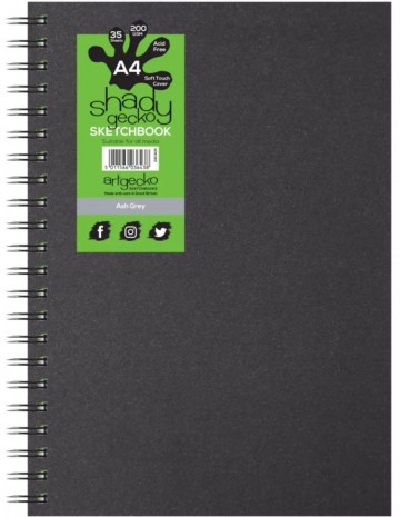 2984artgecko shady spiraal schetsboek a4 portret 220gr 35 vel grijs