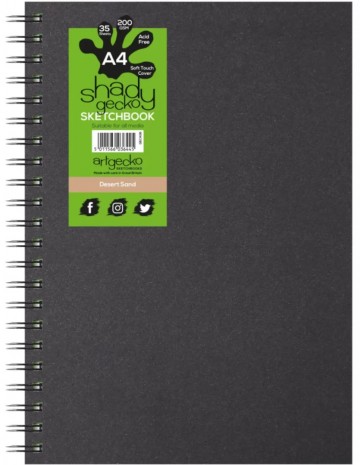 2985artgecko shady spiraal schetsboek a4 portret 220gr 35 vel bruin
