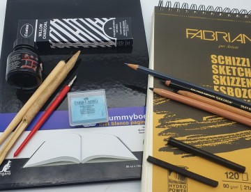 3054 startpakket houtskool en inkt