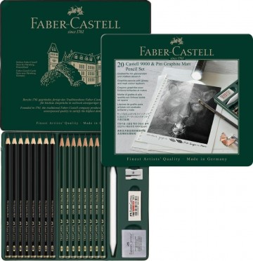 3128 faber castell 9000 en pitt gaphite matt 20 potloden
