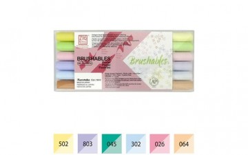 3149 kuretake brushables 6 pastelkleuren