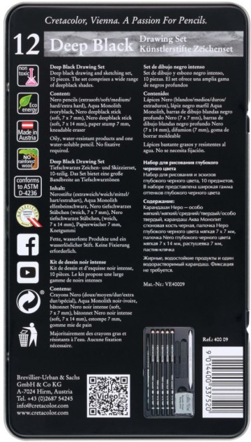 3534 2 cretacolor deep black drawing set 2