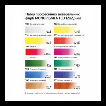 3677 rosa watercolor monopigmented 12 colorchart