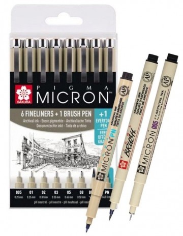 3689 sakura pigma micron 6 fineliners