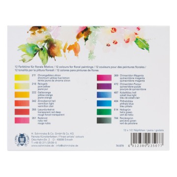 3750 1 schmincke horadam aquarelverf 12 napjes floral set