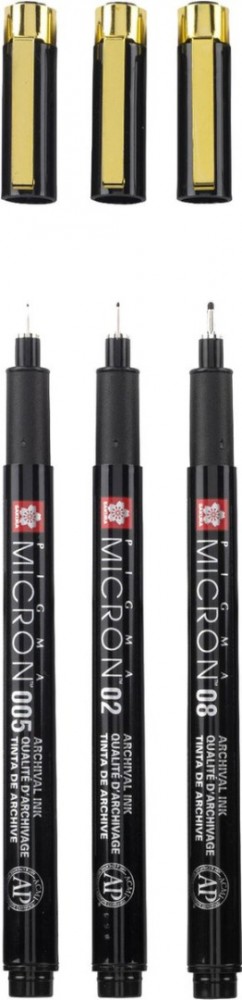 3772 2 sakura pigma micron black and gold