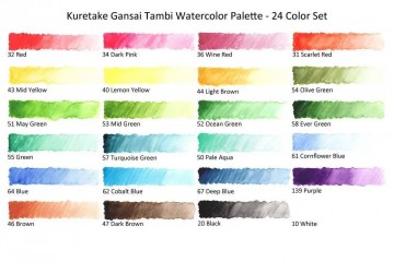 3820 1 kuratake gansai tambi aquarelverf 24 basiskleuren