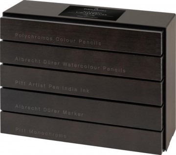 3825 1 faber castell houten kist met 5 lades