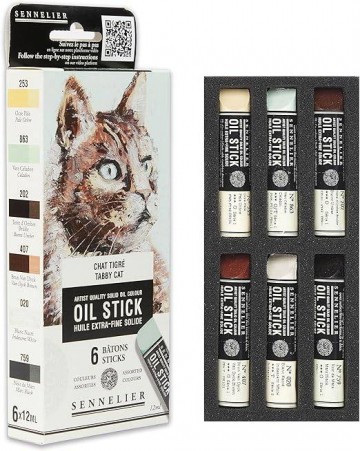 3828 sellenier oilsticks tabby cat