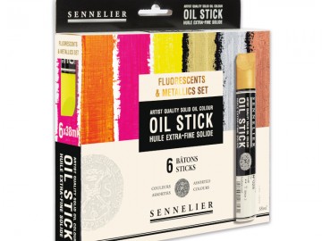 3829 sennelier oilsticks fluorescent en metallic 6x38 ml