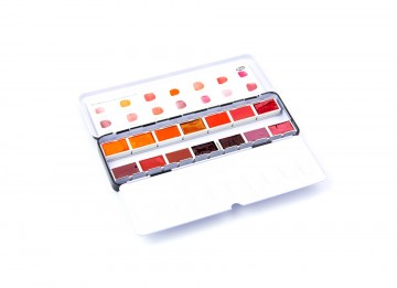 3871 kremer pigmente aquarelverf 14 hele nappen in rode tinten