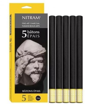 3895 nitram houtskool rond zacht 12mm