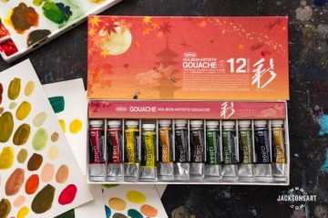 3959 holbein gouache 12 tubes winter