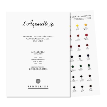 4091 sennelier laquarelle watercolour dotcard 98 kleuren