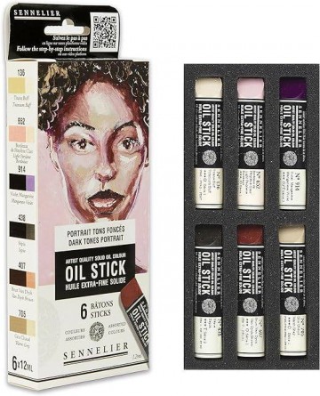 4093 sennelier oilsticks portret donkere kleuren