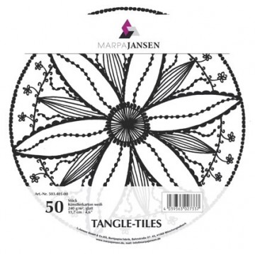 4194 marpa jansen zentangle pad rond wit 50 vel