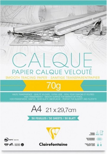 4200 clairefontaine calque transparant papier 70 gram