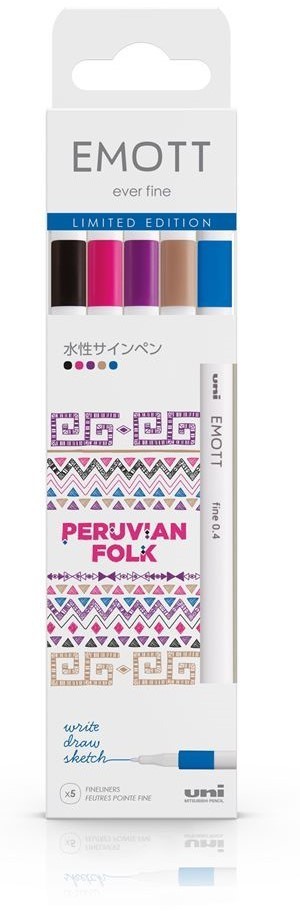 4231 uni emott fineliners 04 mm set peruvian folk