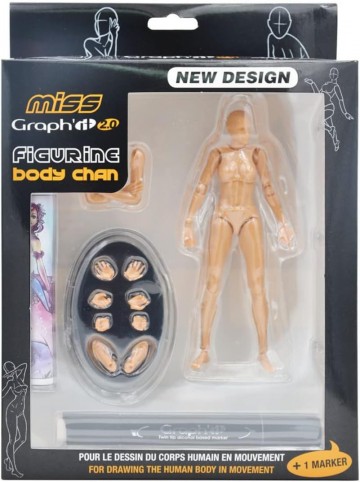 4234 2 graphit figurine kusntstof ledenpop vrouw