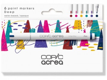4256 copic acrea 6 acrylmarkers set deep