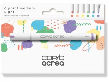 4258 copic acrea 6 acrylmarkers set light