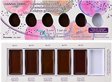 4262 kuretake gansai tambi 5 granulating colors