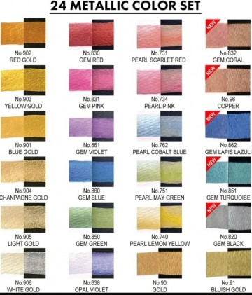 4418 kuretake gansai tambi 24 metallic 2