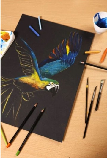 4504 clairefontaine paint on noir